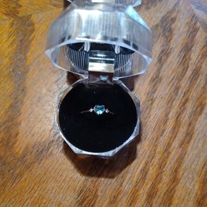 Blue heart ring
